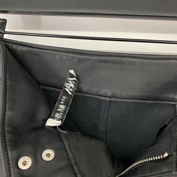 Zara Pants The Biker Black Faux Leather Ankle Zip Skinny High Rise - Picture 5 of 15